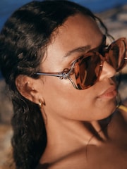 Marrón carey - Gafas de sol cuadradas - Imagen 2 de 6