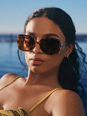 Marrón carey - Gafas de sol cuadradas - Imagen 3 de 6