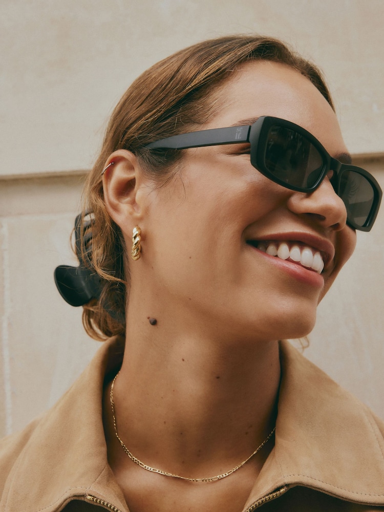 Black Slim Matte Sunglasses - Image 2 of 4