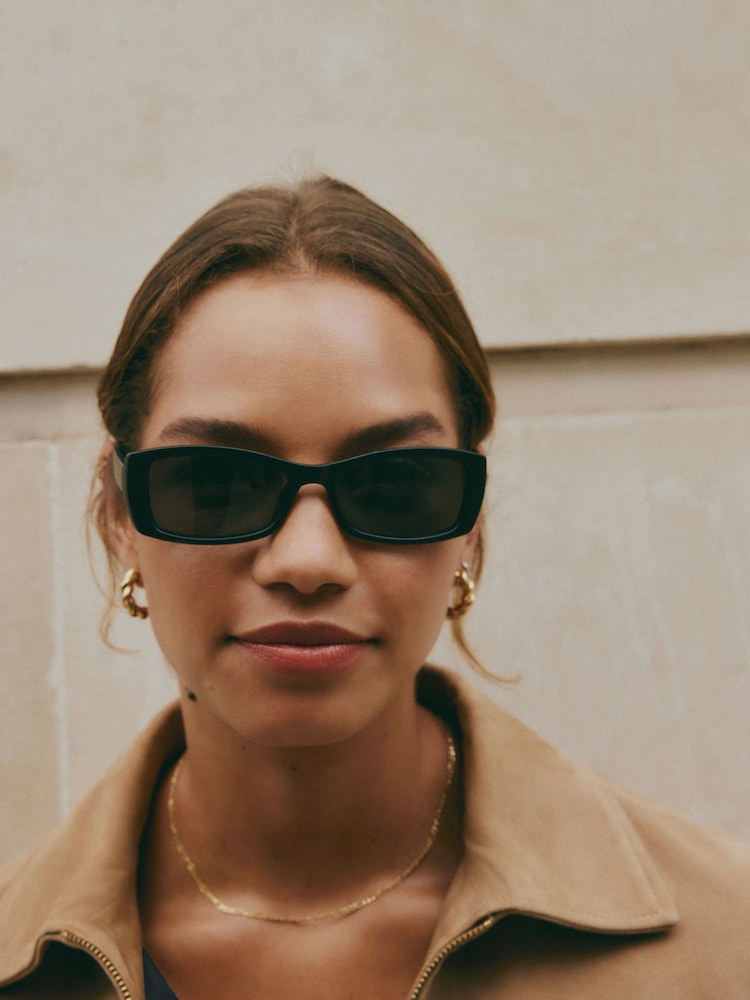Black Slim Matte Sunglasses - Image 4 of 4