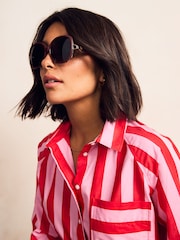 Maroon Red Wrap Sunglasses - Image 2 of 6