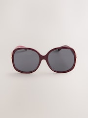 Maroon Red Wrap Sunglasses - Image 5 of 6