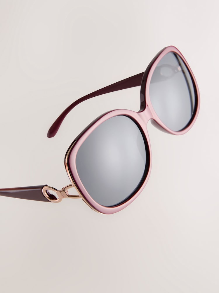 Maroon Red Wrap Sunglasses - Image 6 of 6