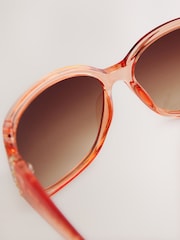 Orange Ombre Effect Cut Out Detail Sunglasses - Image 3 of 3