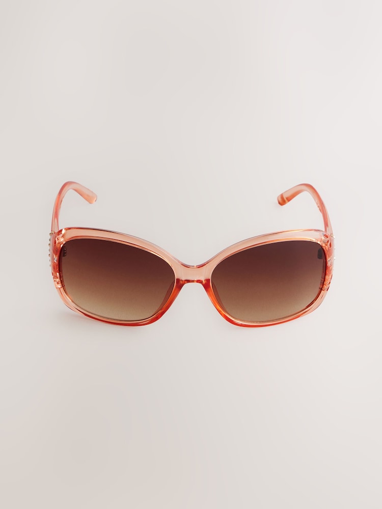 Orange Ombre Effect Cut Out Detail Sunglasses - Image 5 of 6