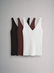 The Set Black/Cream/Red 3 Pack Knitted Vests - Image 1 of 6