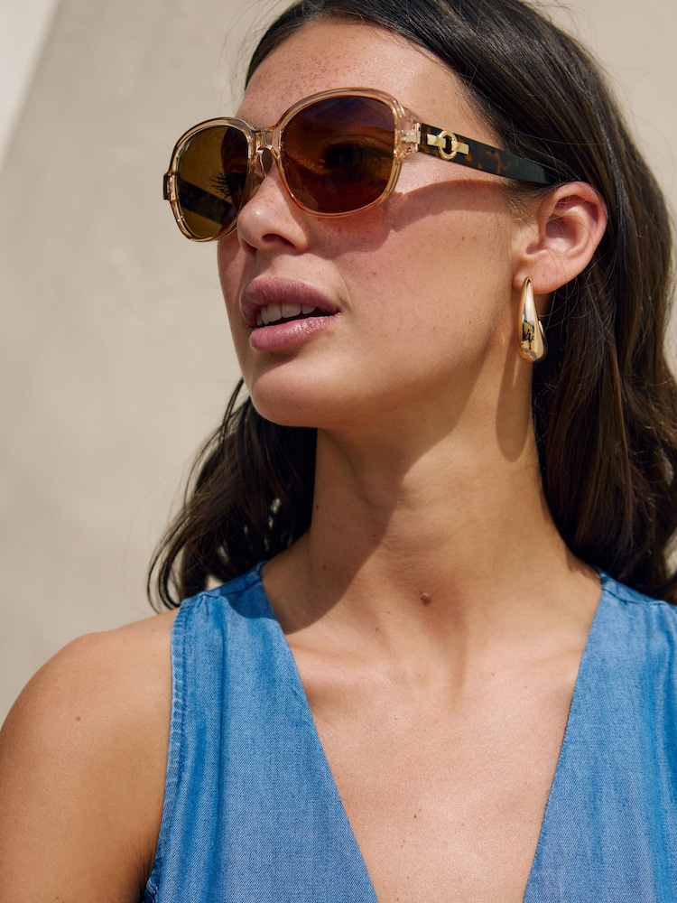 Toffee Small Polarised Square Sunglasses - Image 1 of 3
