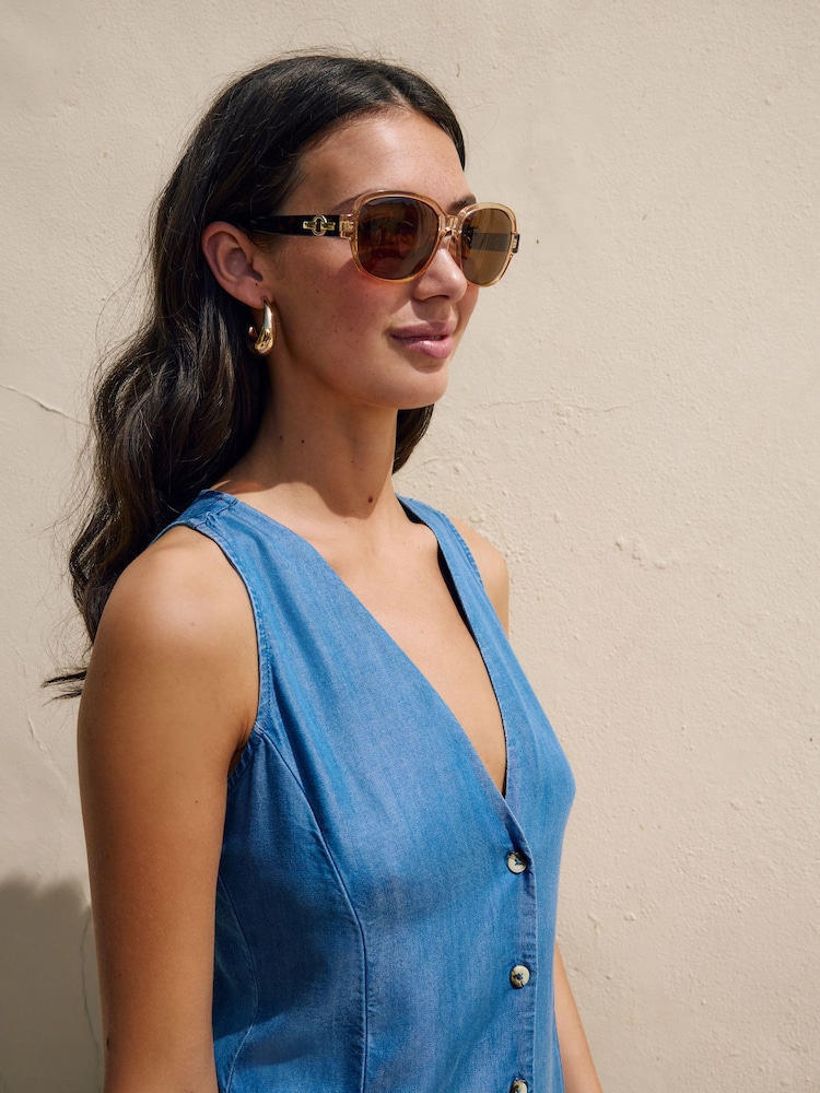 Toffee Small Polarised Square Sunglasses - Image 3 of 3