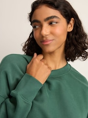 Green/Ecru Supersoft Peached Essentials Crew Neck Seam Detail Sweatshirts 2 Pack - Image 6 of 10