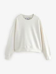 Green/Ecru Supersoft Peached Essentials Crew Neck Seam Detail Sweatshirts 2 Pack - Image 7 of 10