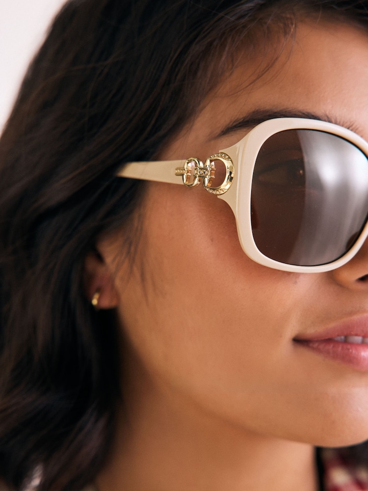 Cream Wrap Sunglasses - Image 2 of 5 Cream Wrap Sunglasses - Image 2 of 5