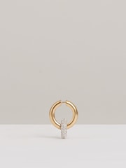 Reiss Gold Tone Amber Pavé Link Hoop Earrings - Image 5 of 6