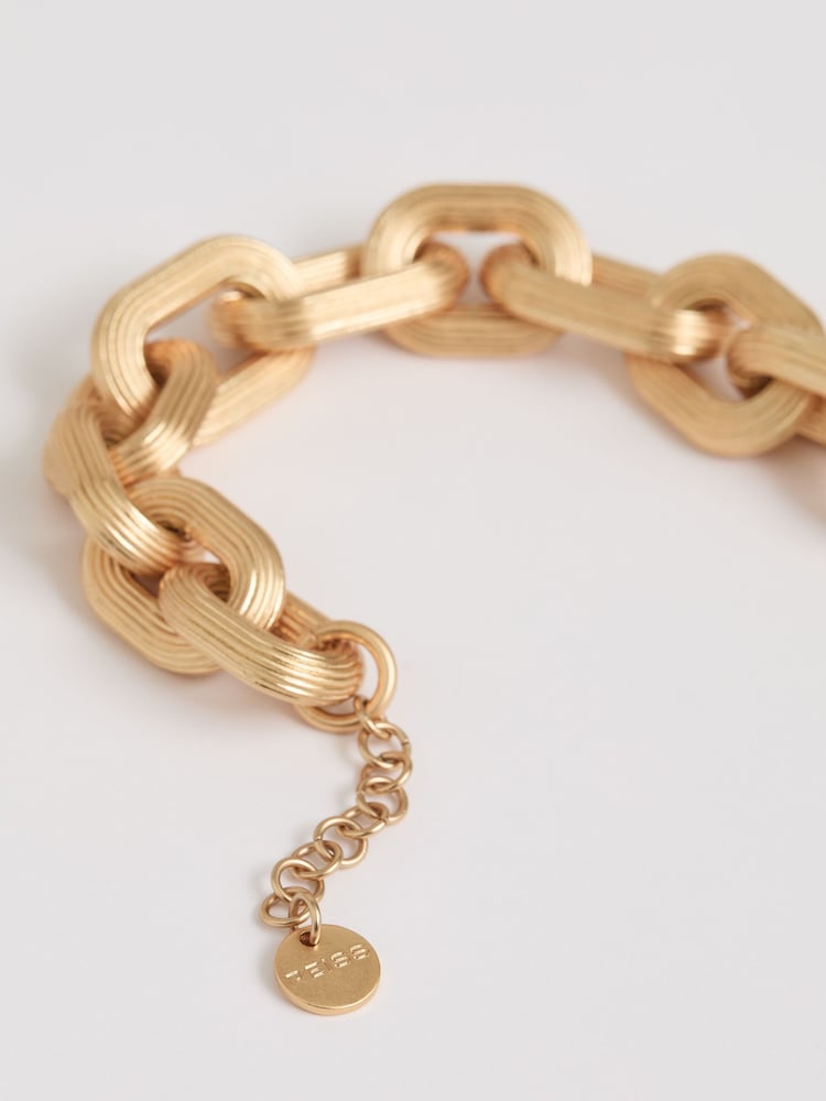Reiss Gold Tone Clara Contour Chain Link Bracelet - Image 5 of 5