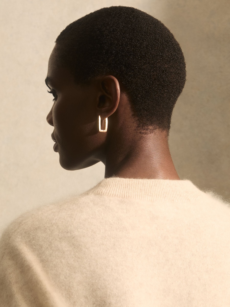 Reiss Gold Tone Grace Geometric Hoop Earrings - Image 1 of 6