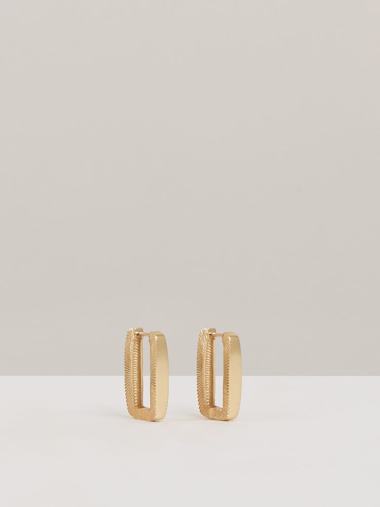 Reiss Gold Tone Grace Geometric Hoop Earrings - Image 2 of 6