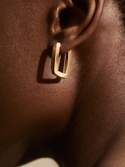 Reiss Gold Tone Grace Geometric Hoop Earrings - Image 3 of 6