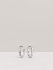 Reiss Silver Mia Crystal Hoop Earrings - Image 1 of 5