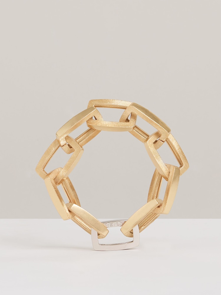 Reiss Gold Tone Gia Geometric Chain Bracelet - Image 1 of 5