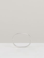 Reiss Silver Myles Hinged Crystal Cuff - Image 4 of 5