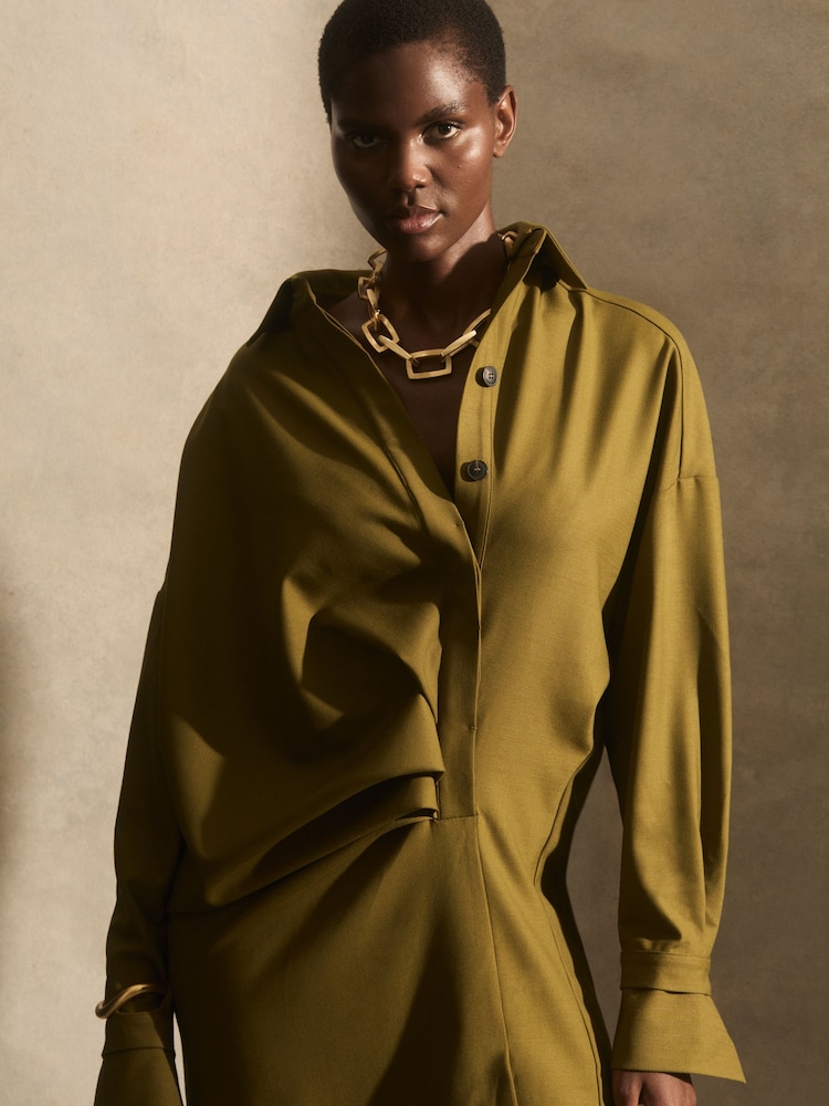 Reiss Gold Tone Gloria Geometric Chain Necklace - Image 2 of 7
