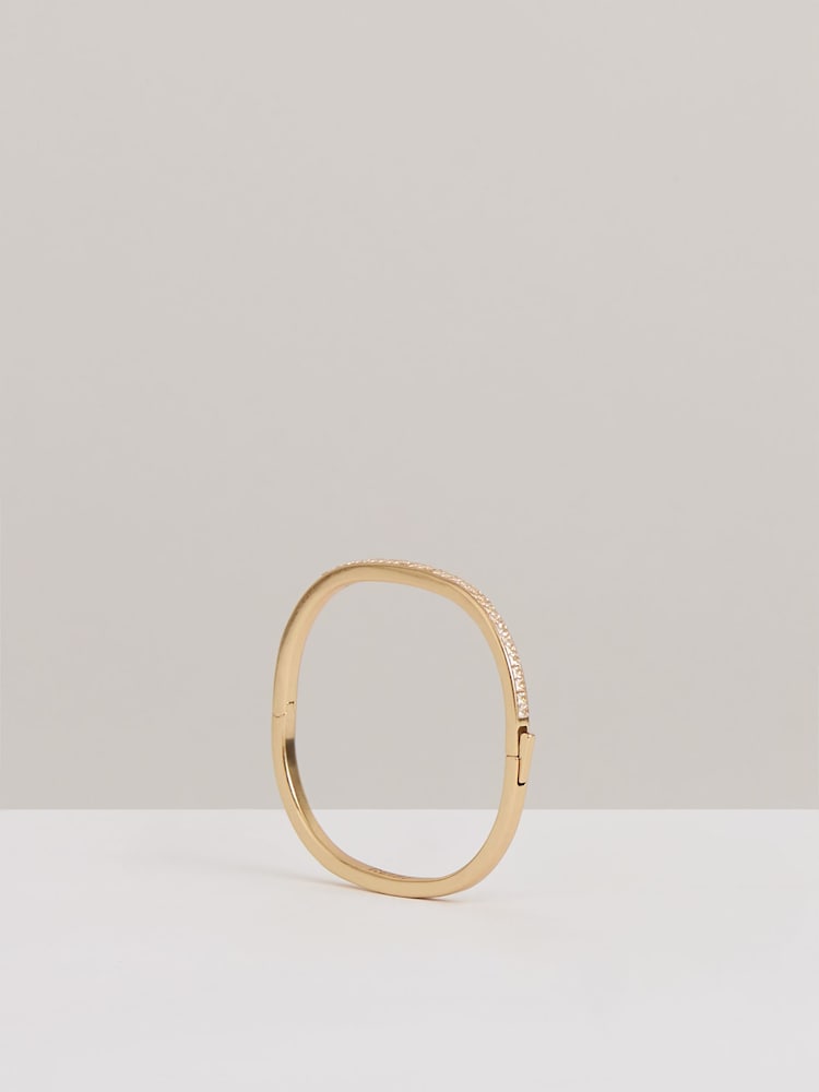 Reiss Gold Myles Hinged Crystal Cuff - Image 2 of 5