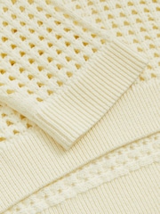 Reiss Buttermilk Reika Cotton Crochet Collared Jumper - Image 7 of 7