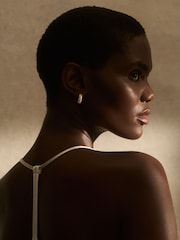 Reiss Gold Tone Amelia Pavé Huggie Earrings - Image 2 of 6