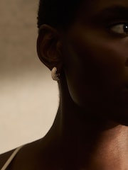 Reiss Gold Tone Amelia Pavé Huggie Earrings - Image 5 of 6