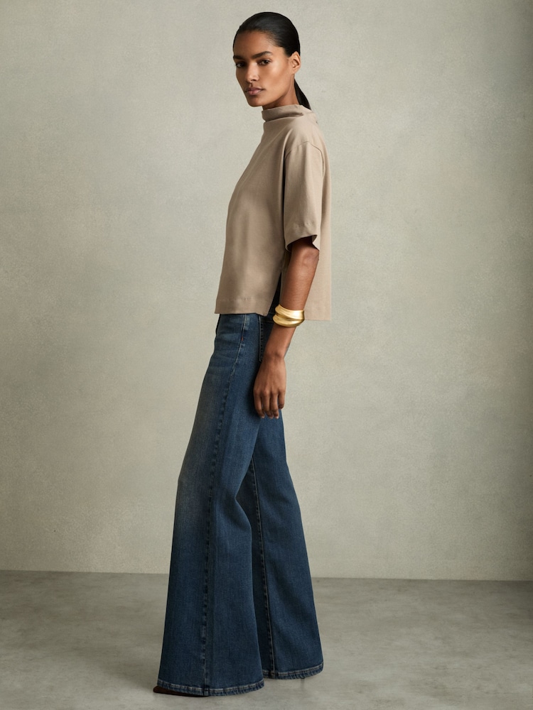 Нейтральный - Reiss Olivia Cotton-Jersey Oversized T-Shirt - Image 1 of 6
