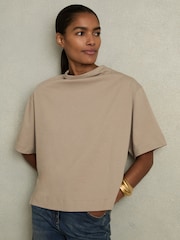 Нейтральный - Reiss Olivia Cotton-Jersey Oversized T-Shirt - Image 3 of 6