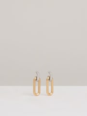 Reiss Gold Tone Callie Contour Pavé Drop Earrings - Image 2 of 6
