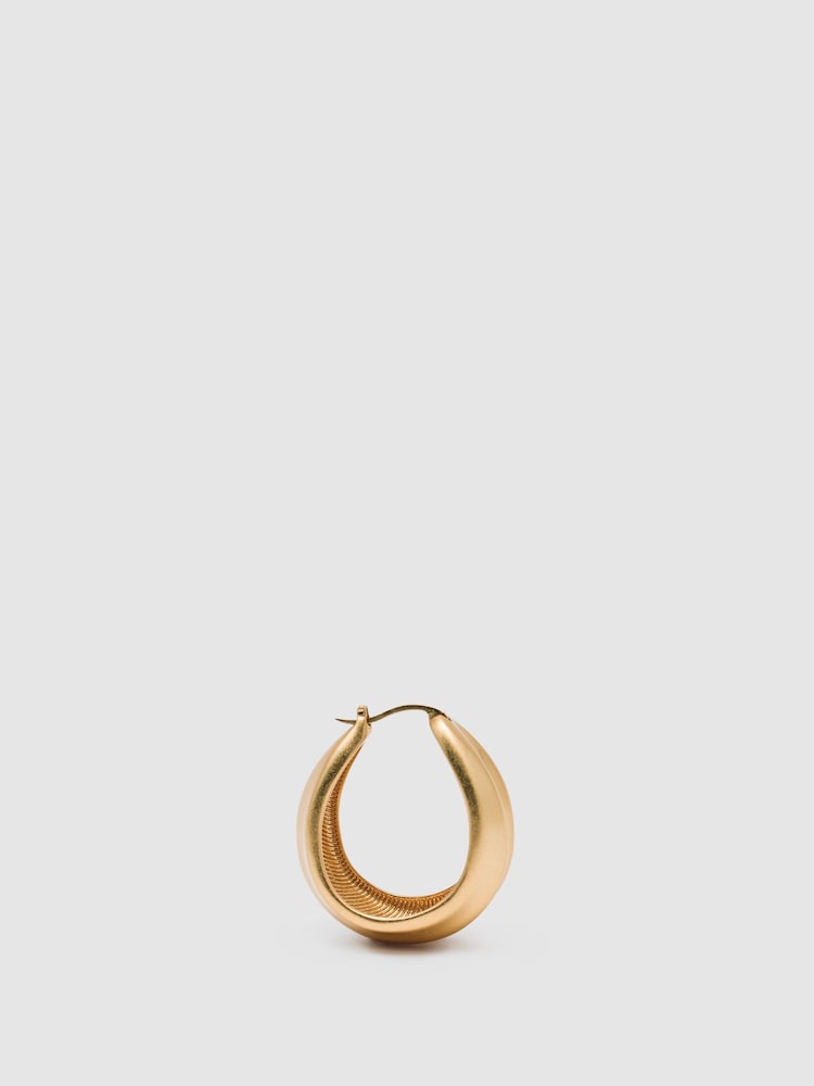 Reiss Gold Tone Sophie Sculptural Hoop Earrings - Image 2 of 5 Reiss Gold Tone Sophie Sculptural Hoop Earrings - Image 2 of 5