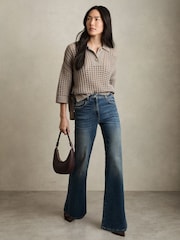 Reiss Stone Reika Cotton Crochet Collared Jumper - Image 4 of 8