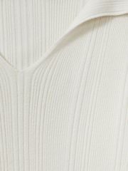 Reiss Cream Chloe Wool-Blend Rib-Knit Hooded Jumper - Image 7 of 7