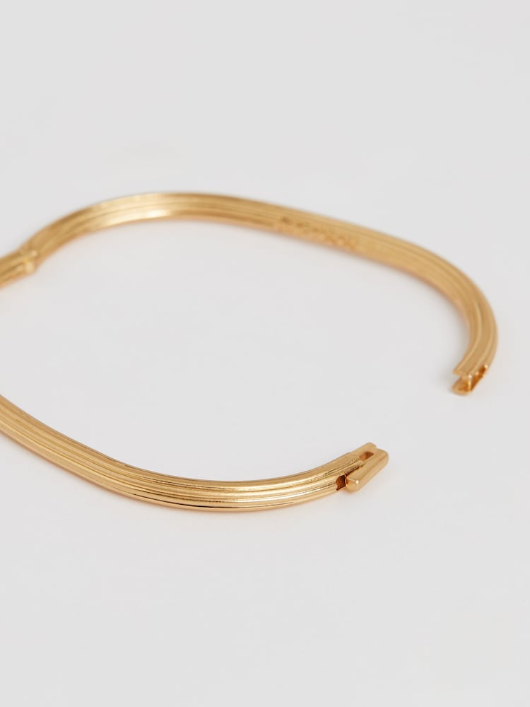 Reiss Gold Tone Claudia Contour Hinged Cuff - Image 1 of 6