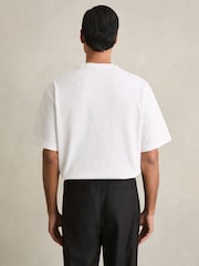 Reiss White Tate Cotton Garment-Dyed Oversized T-Shirt - Image 5 of 5