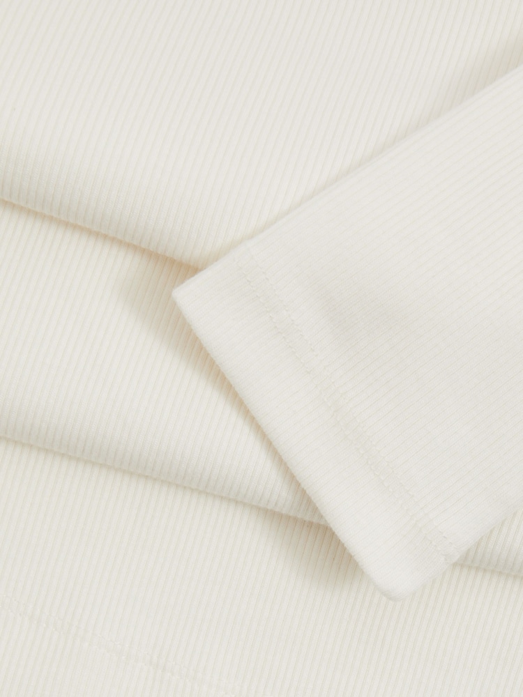 Reiss White Polly Fine-Ribbed High-Neck Top - Image 6 of 6