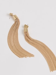 Reiss Gold Tone Tessa Tassel Drop Earrings - Image 6 of 7