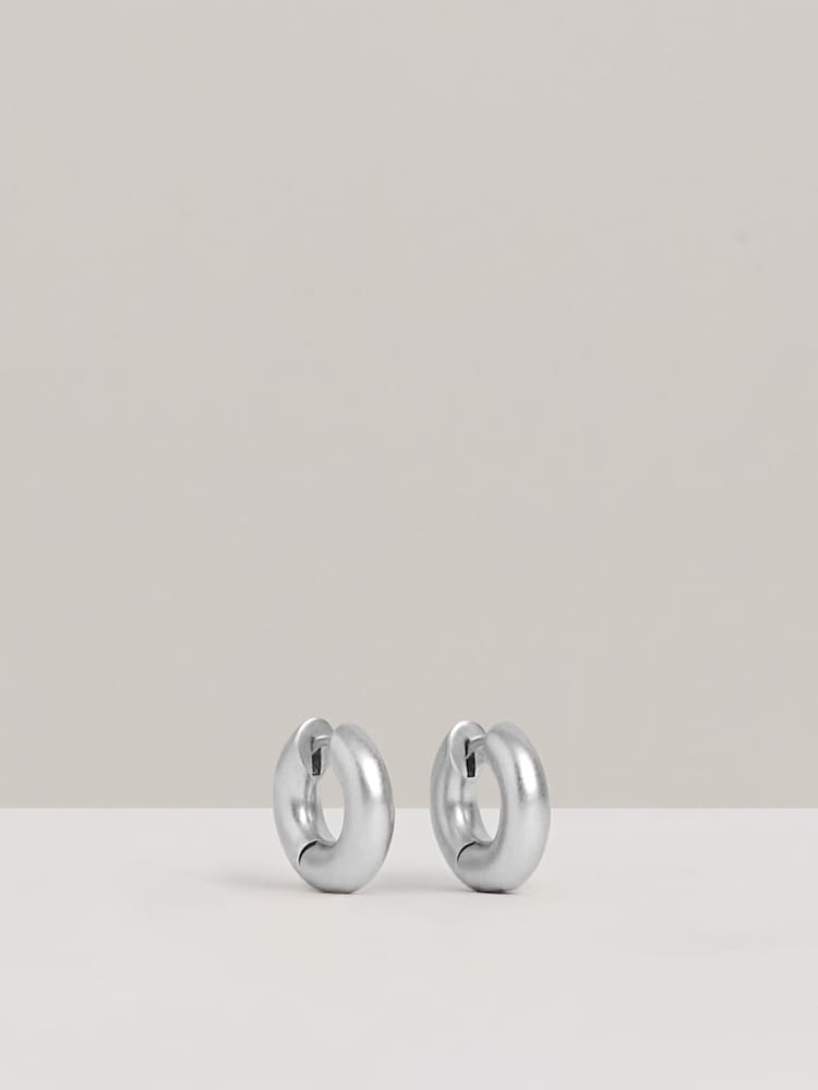 Reiss Silver Olivia Huggie Earrings - Image 1 of 5