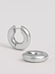 Reiss Silver Olivia Huggie Earrings - Image 4 of 5