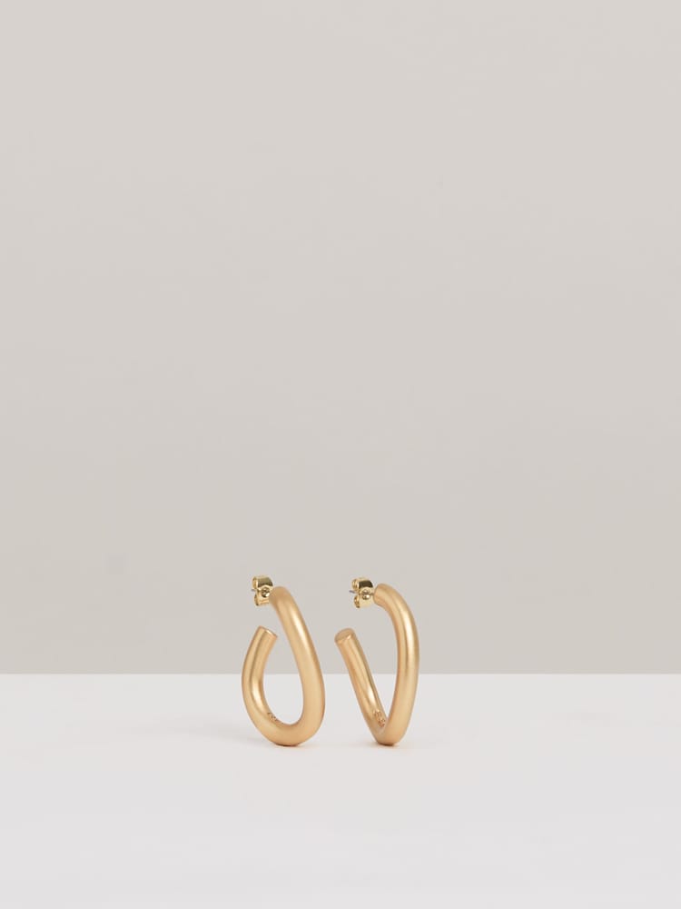 Reiss Gold Tone Freya Wave Hoop Earrings - Image 2 of 5