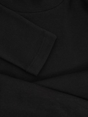 Reiss Black Polly Fine-Ribbed High-Neck Top - Image 7 of 7