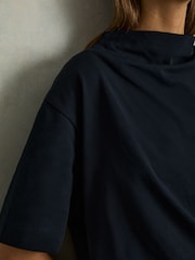 Темно-синий - Reiss Olivia Cotton-Jersey Oversized T-Shirt - Image 6 of 7
