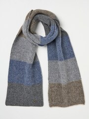 FatFace Grey Lambswool Colourblock Scarf - Image 1 of 1