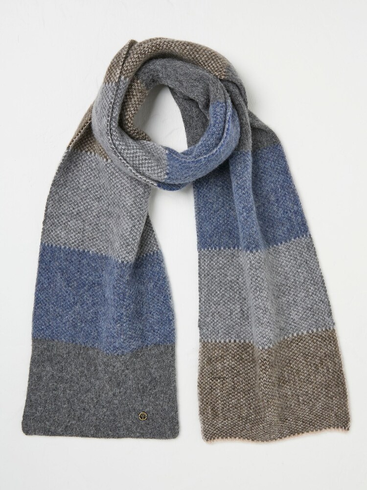 FatFace Grey Lambswool Colourblock Scarf - Image 1 of 1
