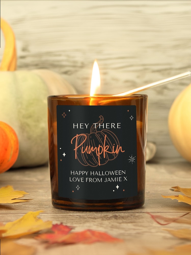 Personalised Pumpkin Candle Jar by PMC - Image 1 of 3