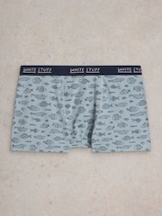 White Stuff Blue Plain & Print Boxers 2 Pack - Image 2 of 3