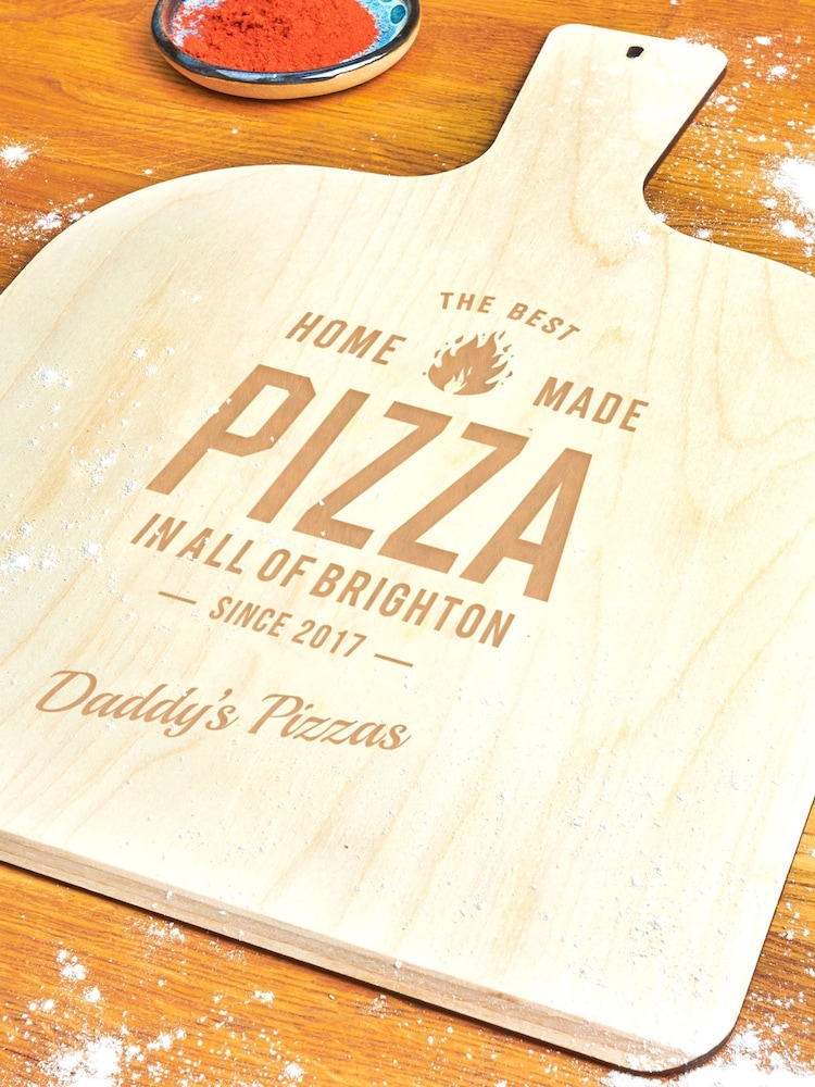 Personalised Wooden Pizza Peel/Paddle by Oakdene - Image 2 of 2