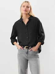Black Long Sleeve Shirt With Linen - Image 2 of 7