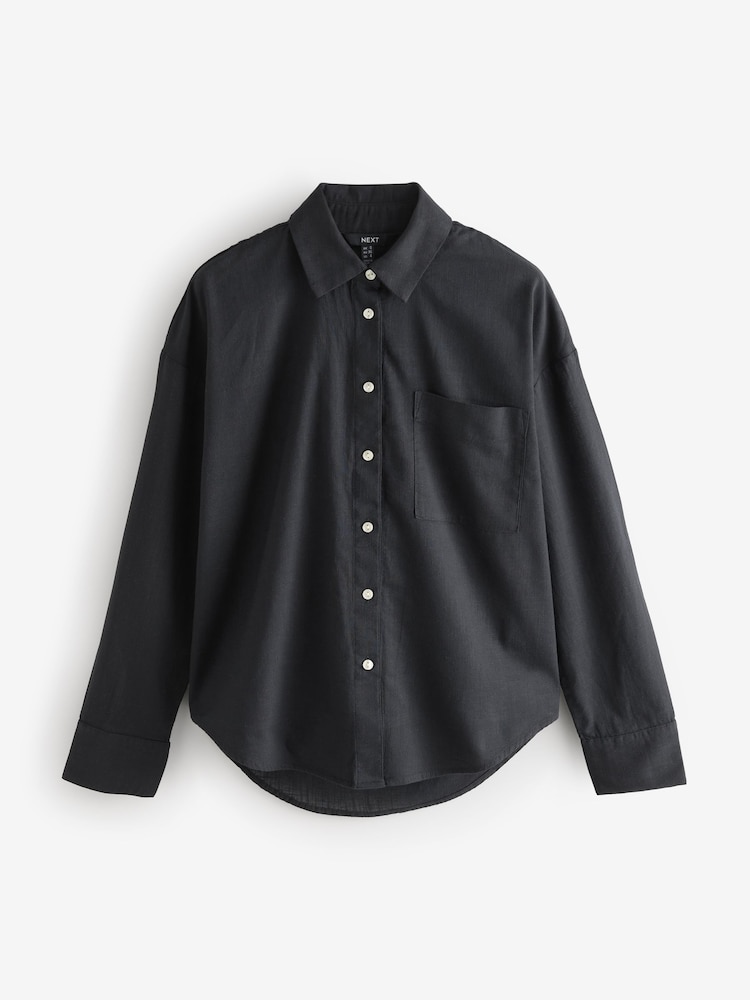 Black Long Sleeve Shirt With Linen - Image 5 of 7
